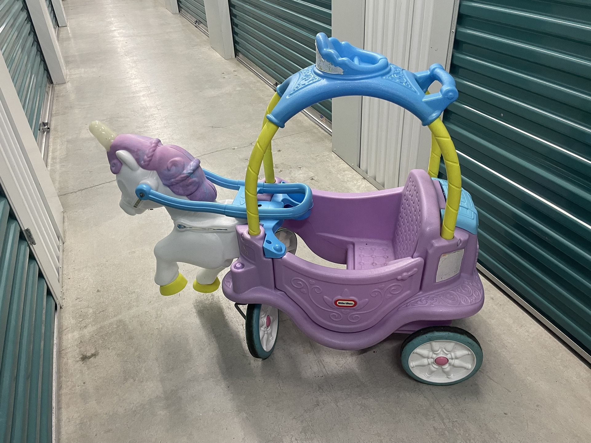 Little Tikes Magical Unicorn Carriage Ride On Toy with Light Up Horn