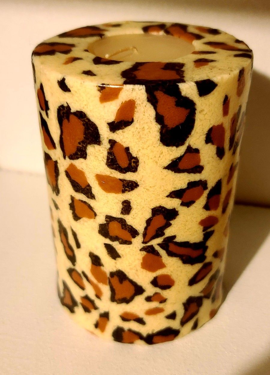 Safari Leopard 🐆 Large Pillar Candle Brand New