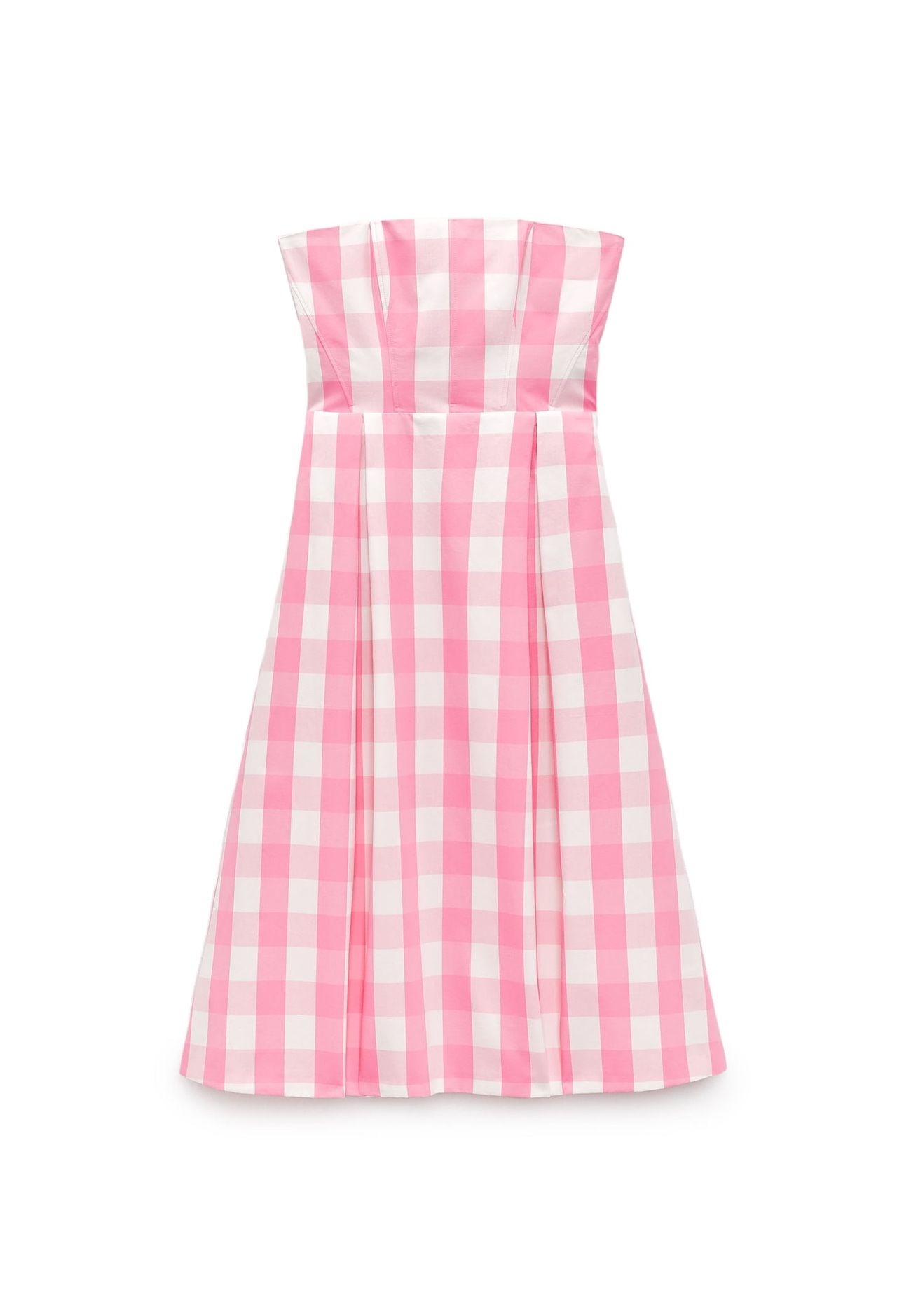 open lace back dress Pink Plaid Gingham Barbie Skater Dress