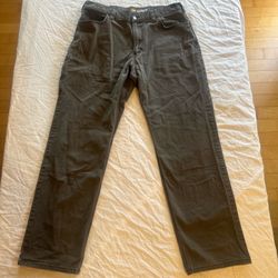 Carhartt Relaxed Fit Workwear Pants Brown Men's 36x32 5-Panel Pocket Flat Front