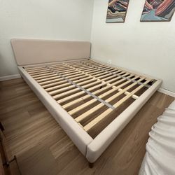 Riley Linen Platform Bed Frame– King