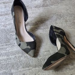 Green/Black Camo Heels