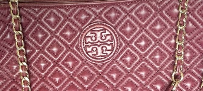 Tory Burch Soft Deep Burgundy Leather Tote Purse Bag