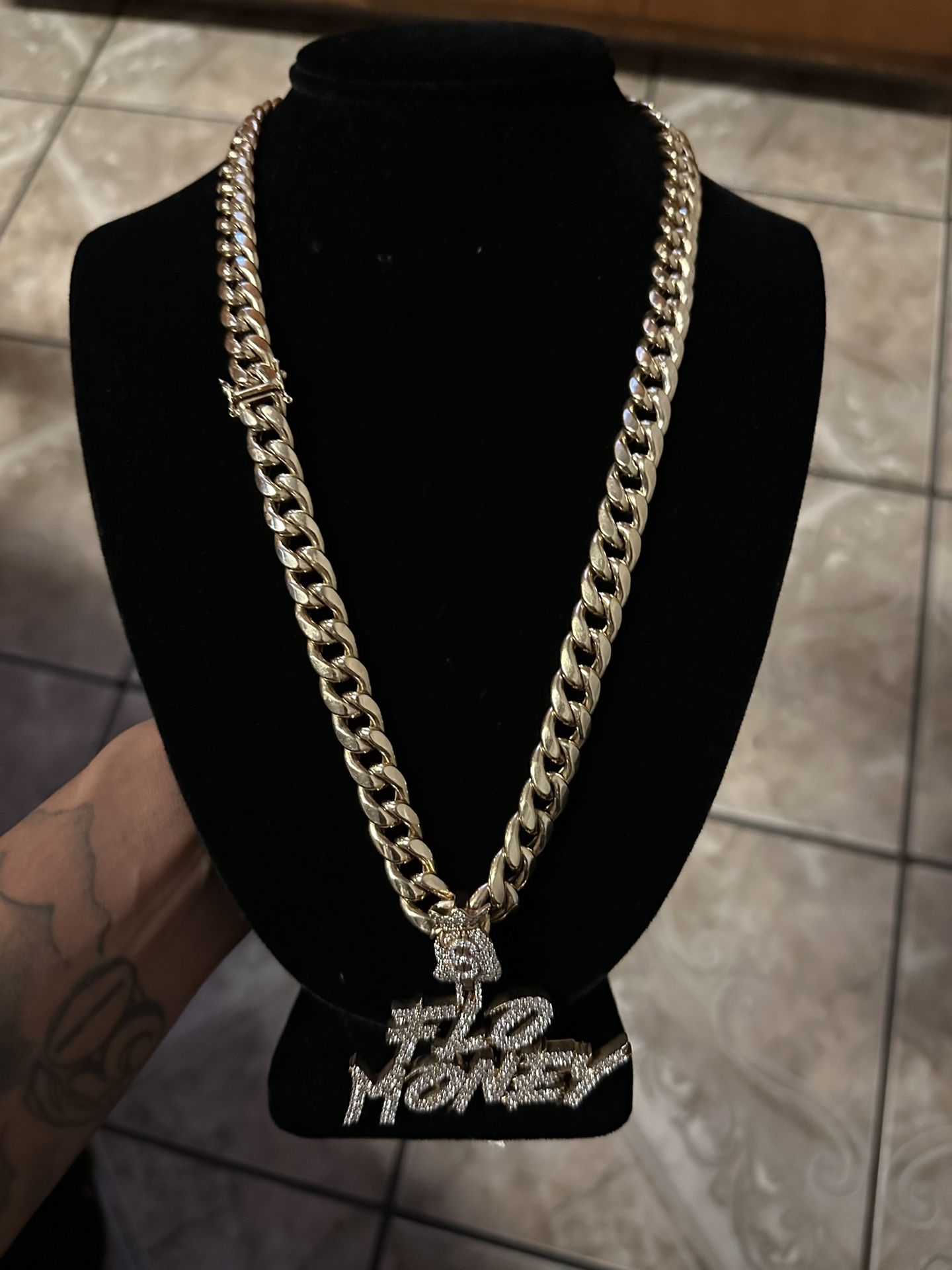 Diamond Pendant & Cuban Link