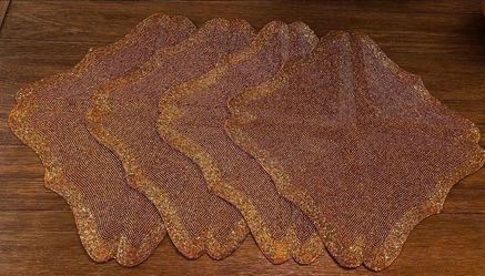 Gold Beaded Placemats (Set Of 4)