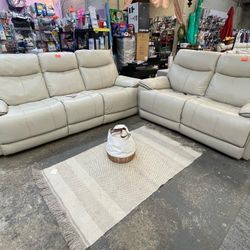 Leather Sofa And Loveseat Power Recliner 