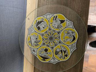 Kitchen Pebble Glass Round 12 Inch Diameter Tray