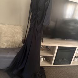 Vestido De Gala Negro Solo Una Puesta 2X Largo