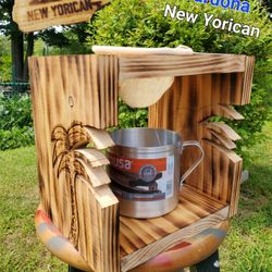 Artesania Cardona New Yorican Cafetera De Madera