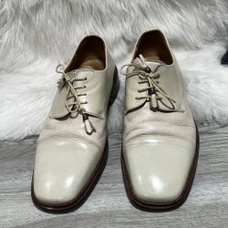 Mezlan beige leather  Dress Oxford Shoes Sz 10.5 M made in Spain