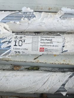 3/8" X 10' Threaded Rod Zinc Plated