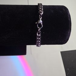 Stamped Stainless Steel Cuban Link Bracelet