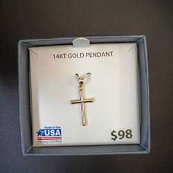 Small 14k gold cross pendant