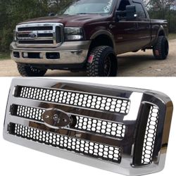 New Chrome Grille For Ford F250 and F350 From 2005 To 2007 and Excursion 2005