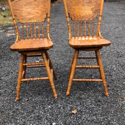 Solid Oak Rotation Stool 