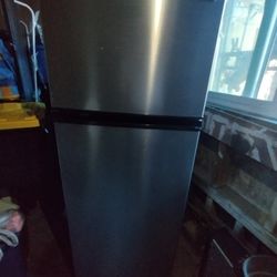 Silver/black refrigerator, used, everything works perfectly!