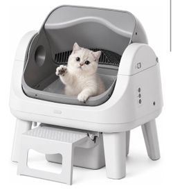 Automatic Cat Litter Box with Wide Open-Top & Easy-Access Step for Cats 3–17 lb, Self Cleaning Cat Litter Box with 8L Waste Bin, Beginner-Friendly Des