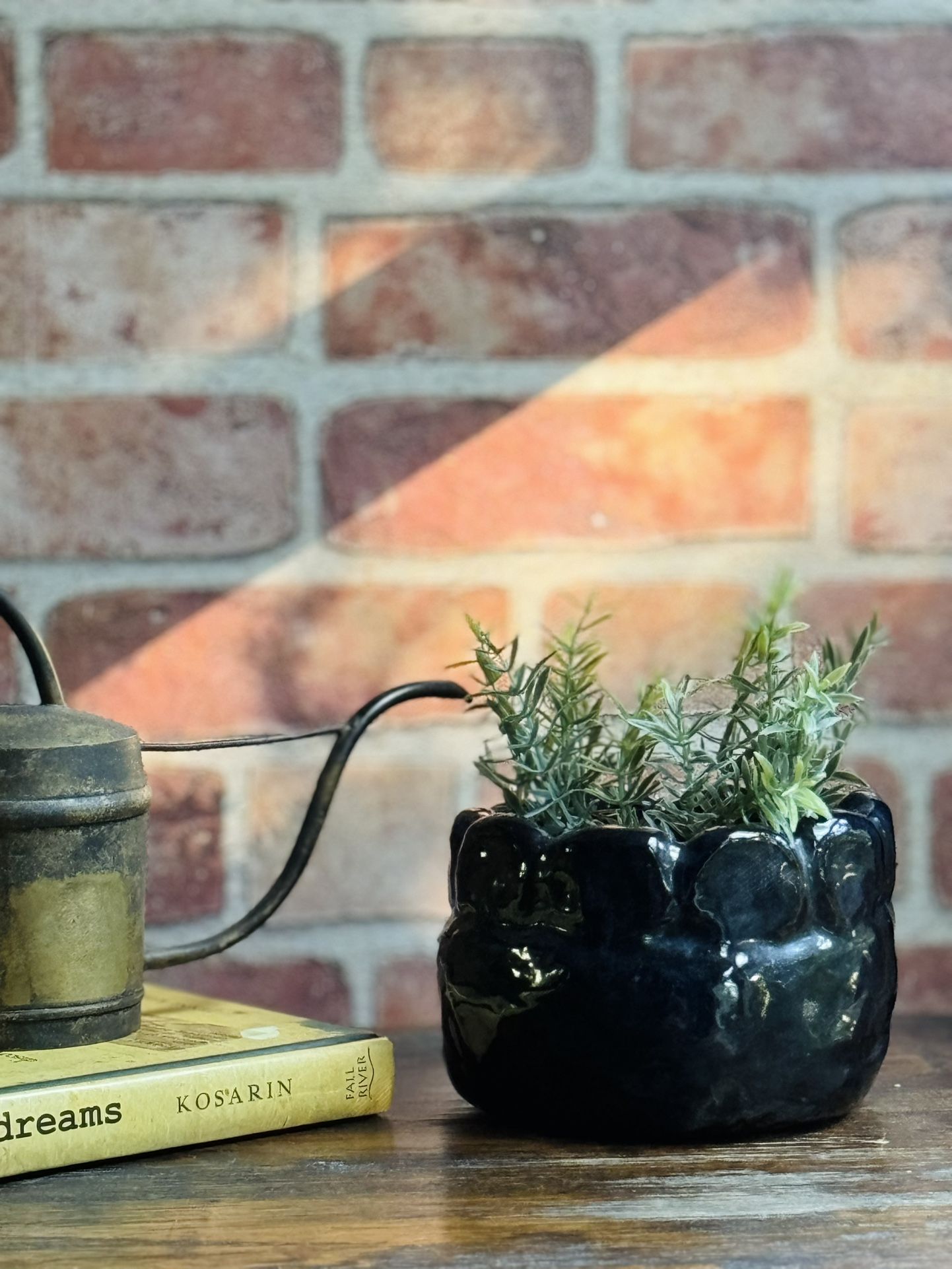 Heavy Cobalt Blue Glazed Organic Shape Studio Pottery / Planter Pot / Vase