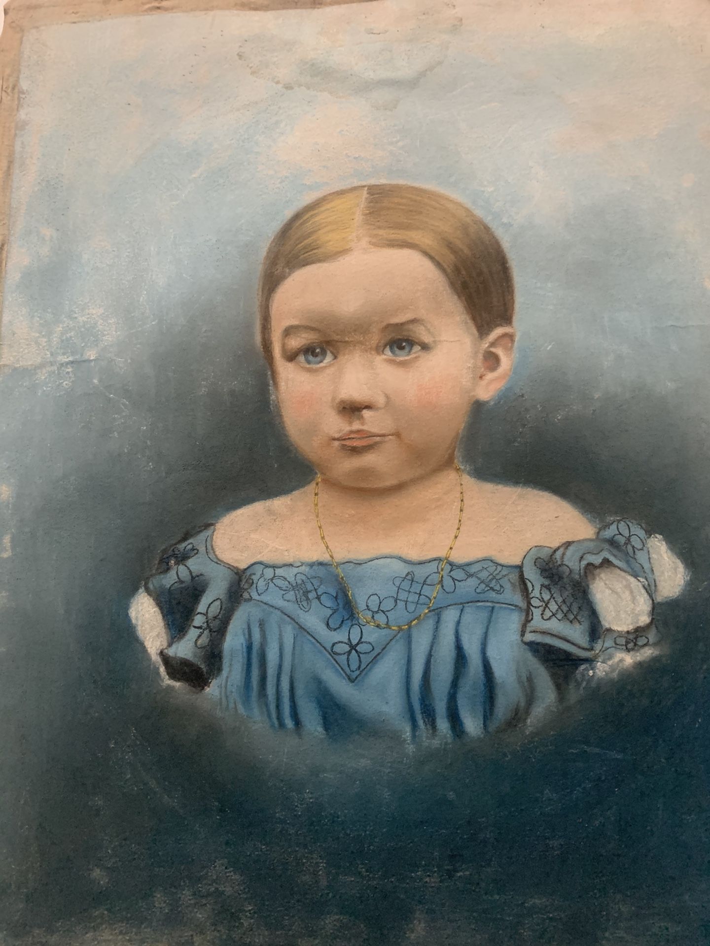 Antique Painting , In Wood Frame, On Canvas