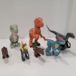 Jurassic Park World Dinosaurs Toy Figures - Lot of 7, Movable Arms, Legs, & Head