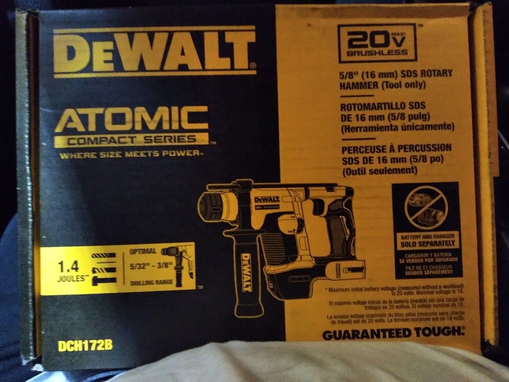 Dewalt 20v Max Xr 5/8" Sds Plus Rotohammer Atomic Series