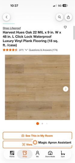 Lifeproof Harvest Hues Oak 22 MIL x 9 in. W x 48 in. 32cases $42 each