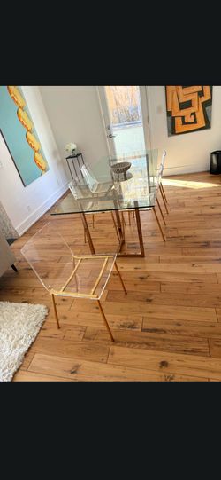 Luxury dining table glass and acrylic