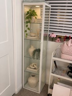IKEA DETOLF Glass Display Cabinet – White – Discontinued