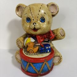 VTG Teddy Bear Money Bank 1981 Enesco
