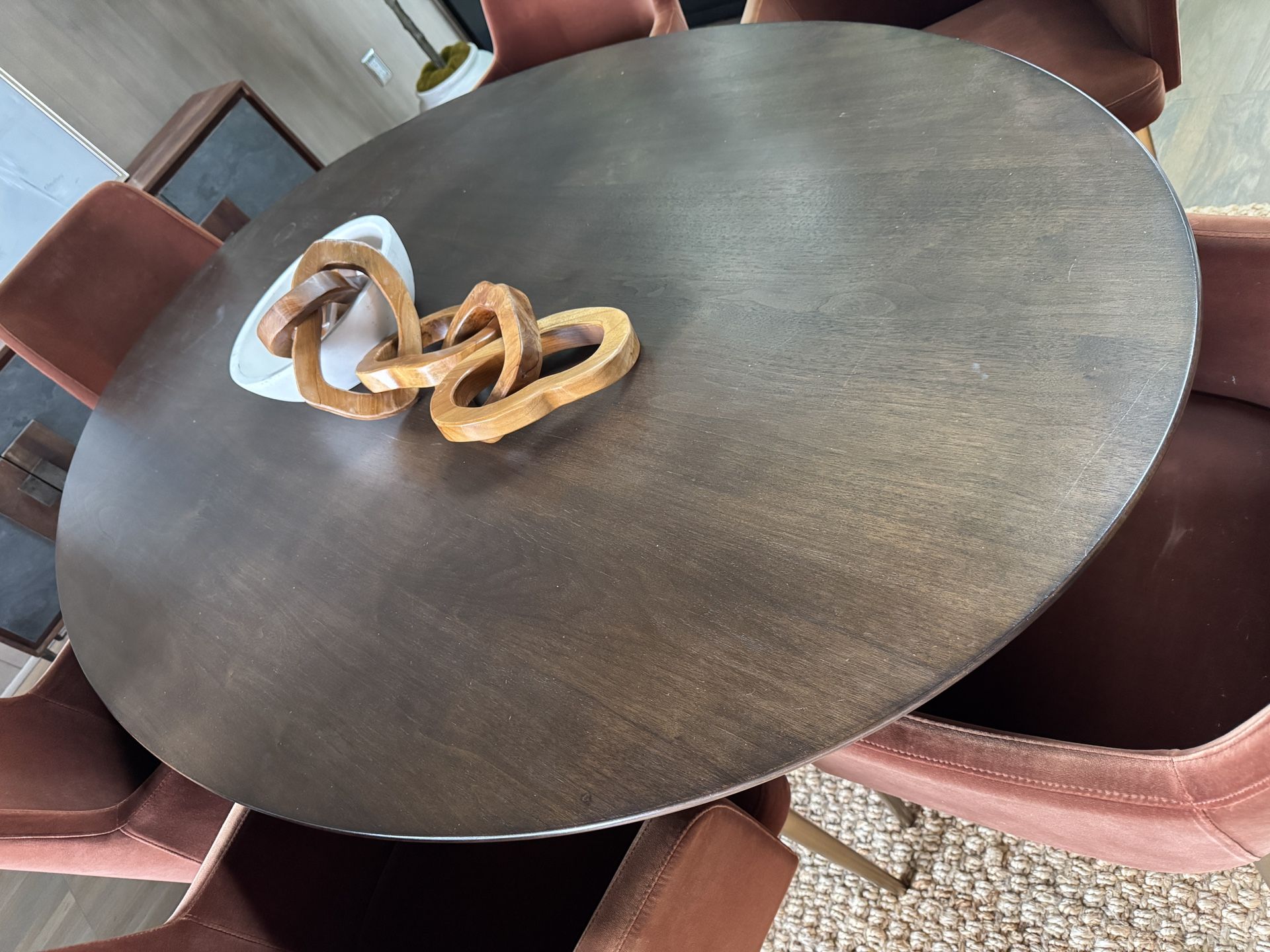 Restoration Hardware Aero Oval Dining Table & 6 Chairs