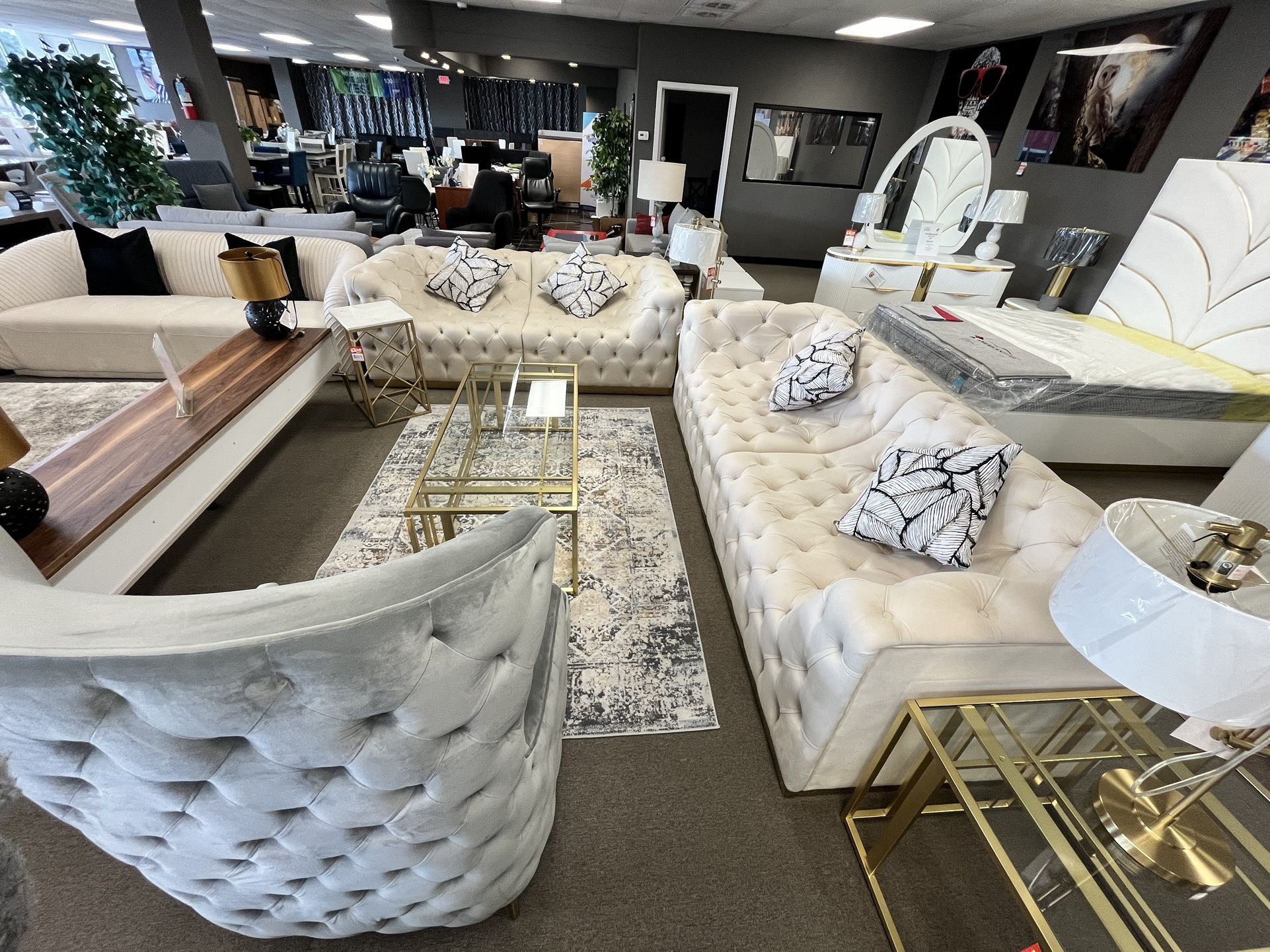 Beige Modern Firm Sofa and Loveseat Not Credit Needed Same Day Delivery for Sale in Houston, TX