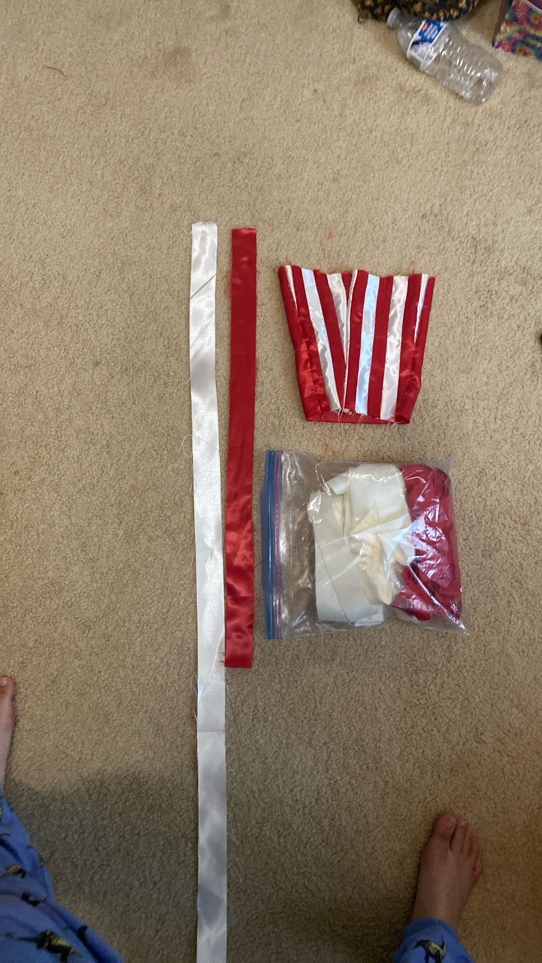FREE SATIN FABRIC STRIPES/SCRAP