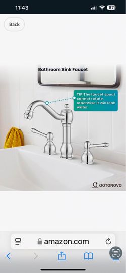 3 Hole Bathroom Faucet Brushed Chrome And Gold  A 11ch $40