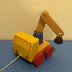 IKEA Pull Along Wood Truck with Magnetic Crane