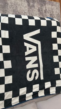 NEW Vans Black & White Checkerboard Fleece Blanket - 48"x60"
