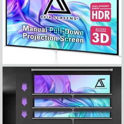 110” Pulldown screen With Extended Wall Mounts 