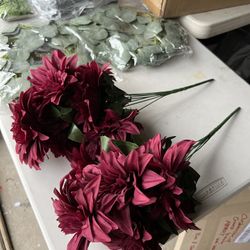 Artificial Dahlia Flower Bushes 