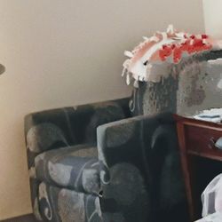 Grey and white chair