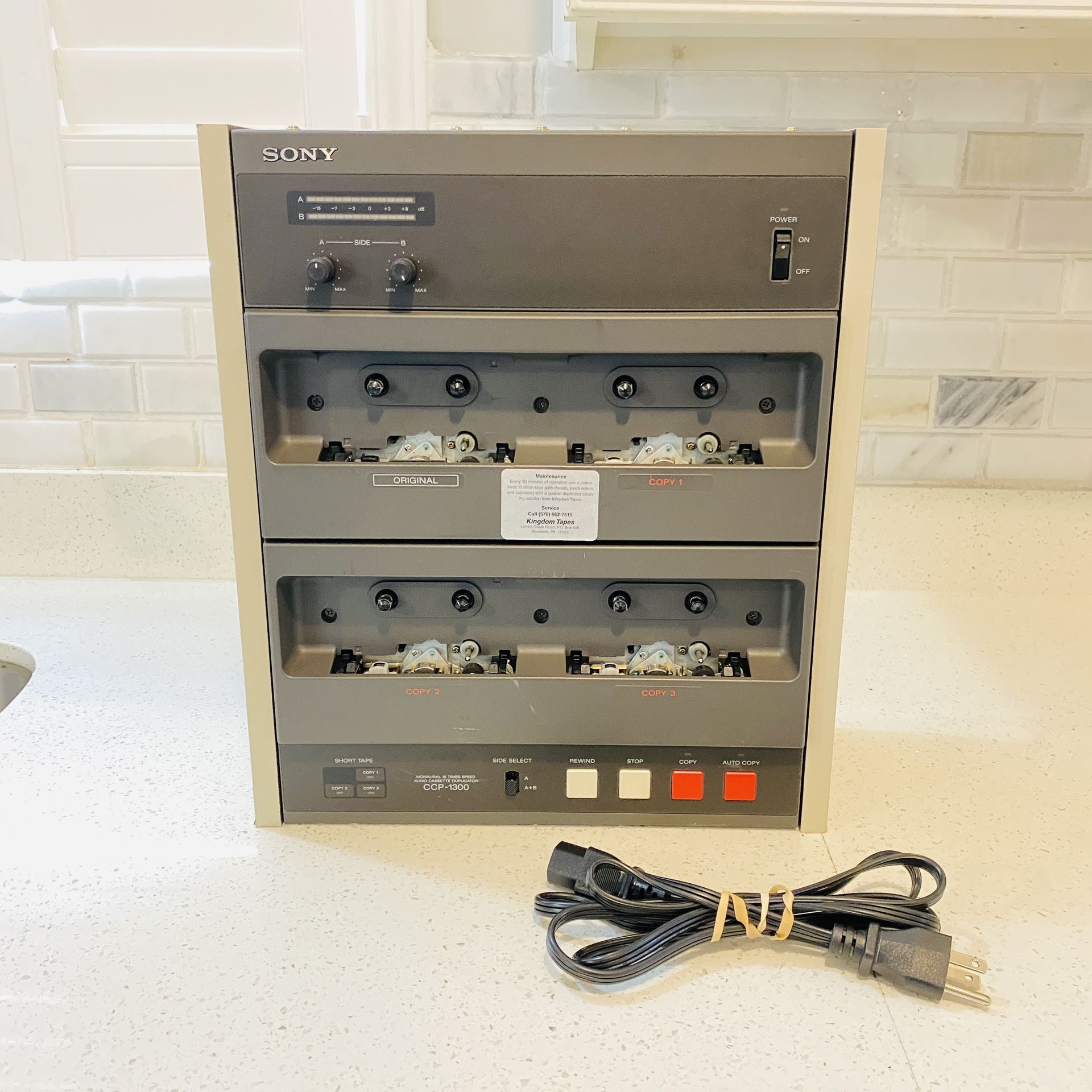 Sony CCP-1300 16x High-Speed Cassette Tape Master Duplicator - Tested & Working
