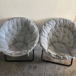 2 Grey Saucer Chairs