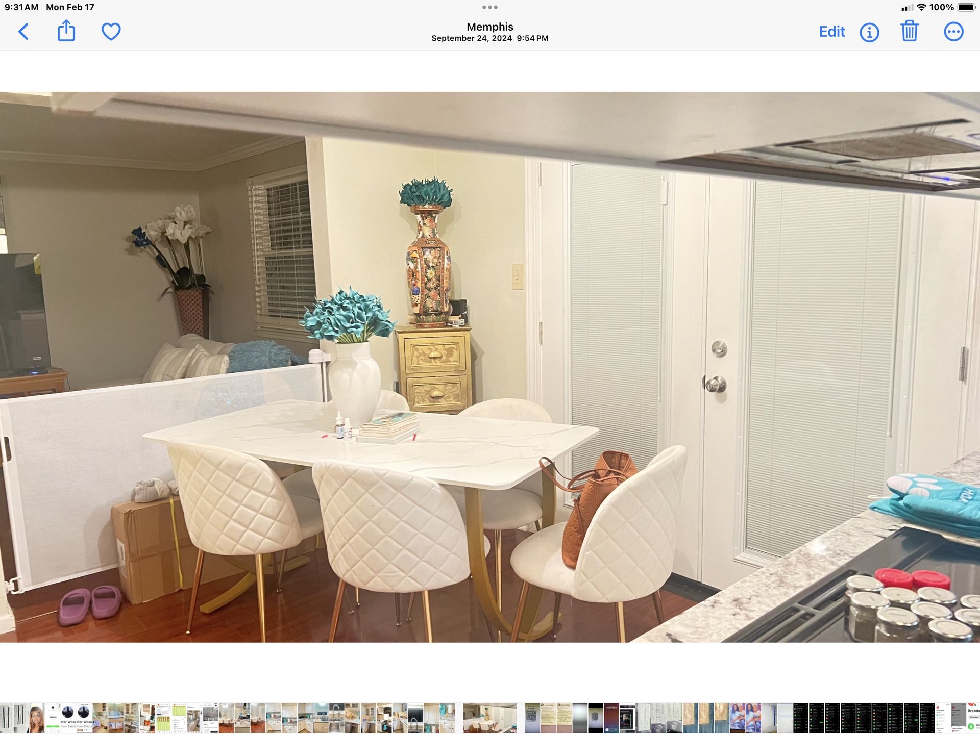 3 Pc Living Room Suit, No Rips , No Tears No Stains One Years Old. Dining Room Chairs , Table Is Not Included And A Spin Bike.