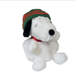 Aurora Palm Pals Snoopy Beanie Festive Stuffed Animal 5" Plush White Beagle GUC