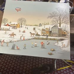 20x24 Vintage C.Carson Canvas Print Painting Art No Frame.