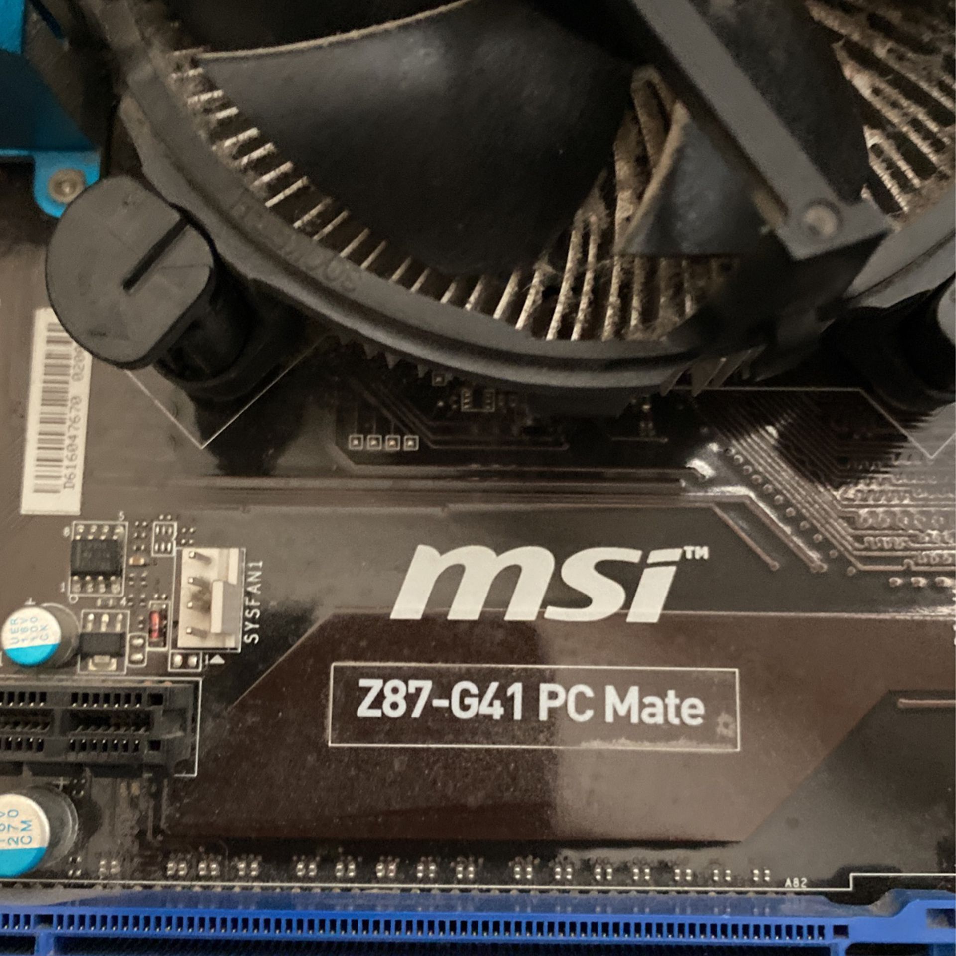MSI Z87G41 Motherboard Plus I74770k And 16 gb ram for Sale in El Paso