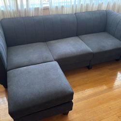 Gray 3 Seat L Shaped Couch