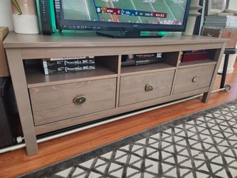 Ikea Hemnes Gray Wood TV Stand with Drawers