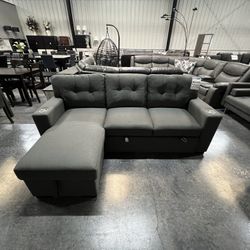 Pullout Bed w/ Storage space & Cup holders 