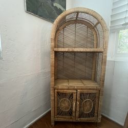 Small Vintage Rattan Shelf