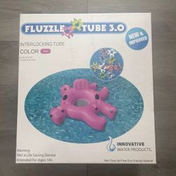 Fluzzle Tube 3.0 Pink Inflatable Interlocking Pool Float Raft 5 FT