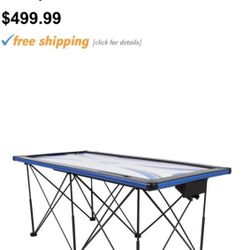 Triumphs Sports 72” Portable Pop Up Folding Air Hockey Table with Folding Legs, Instant Assembly and Accessories Included, (45-5053W)